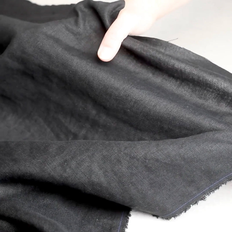 Linen fabric black