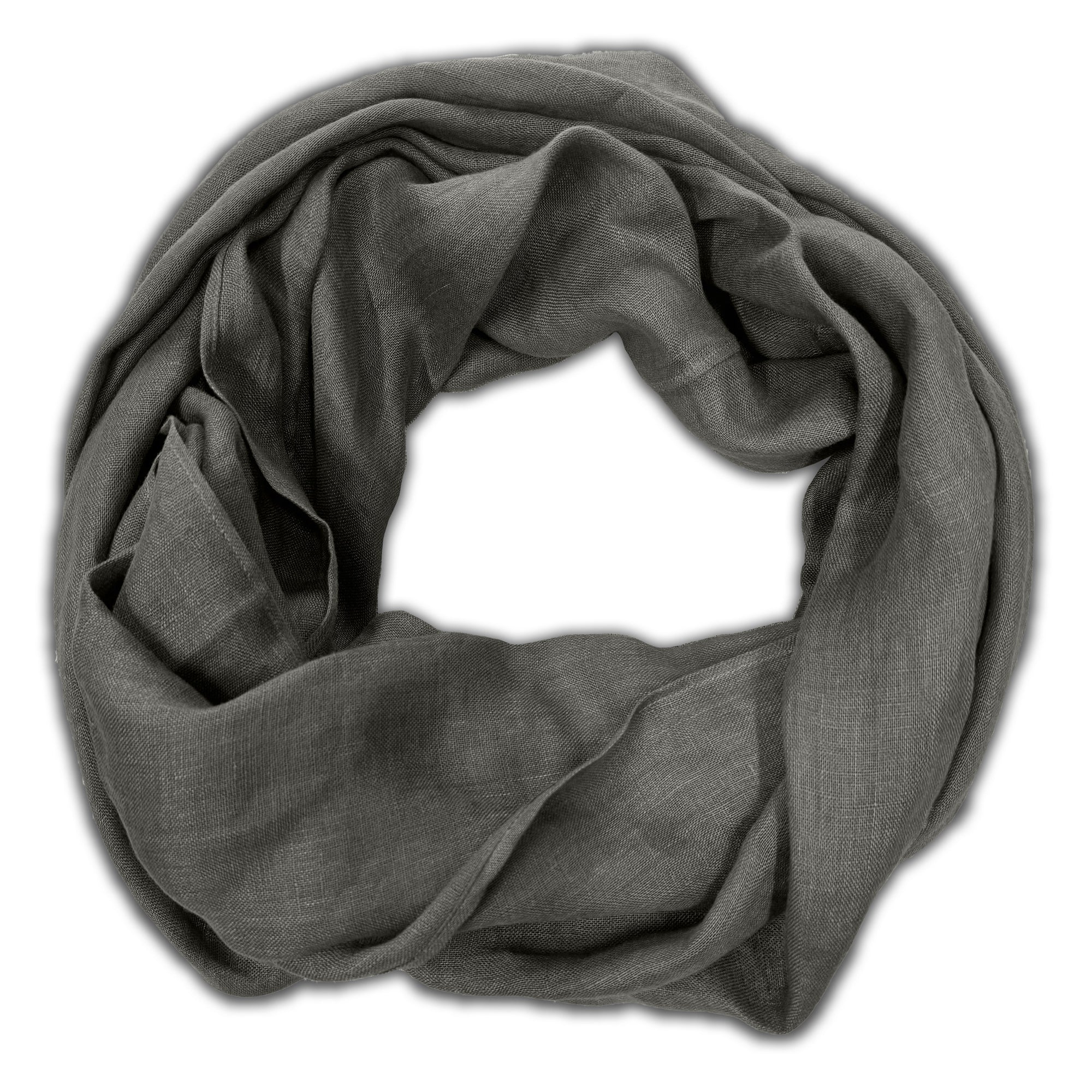 Linen Scarf Natural Gray Infinity Scarf Leinenschal schal outlet lin skjerf écharpe en lin linne-halsduk リネンスカーフ