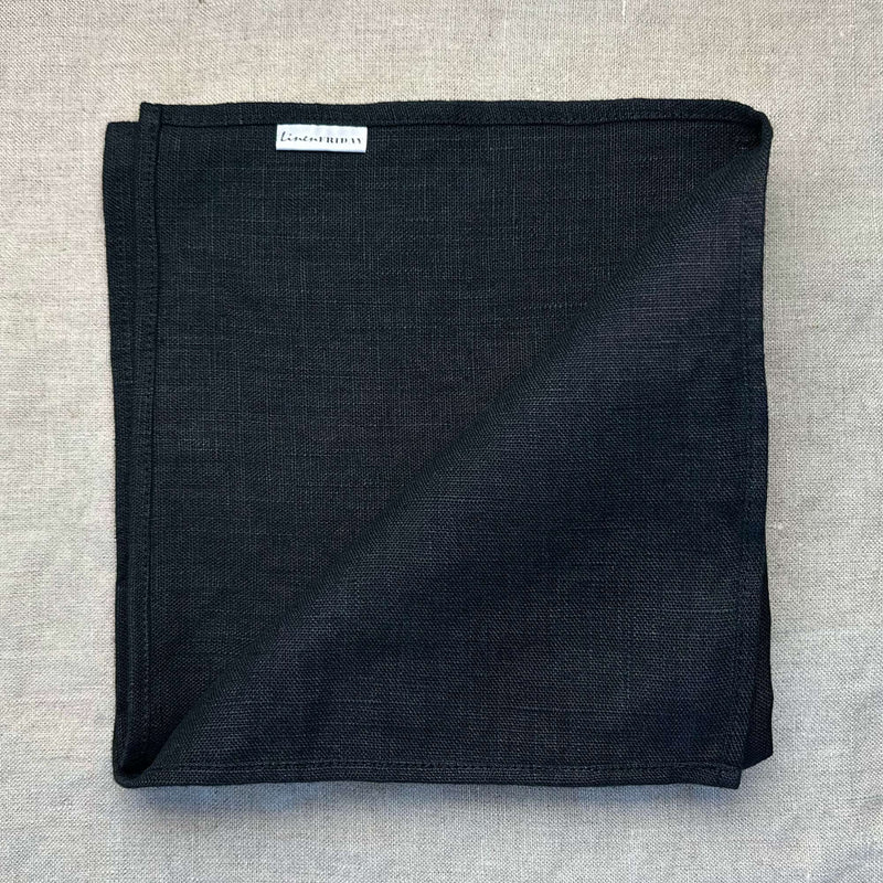 Linen napkin, black