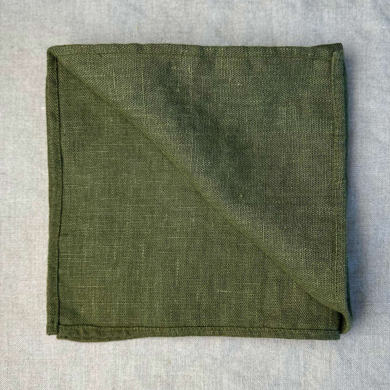 Linen napkin, olive green