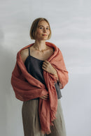 Sciarpa di lino rosa