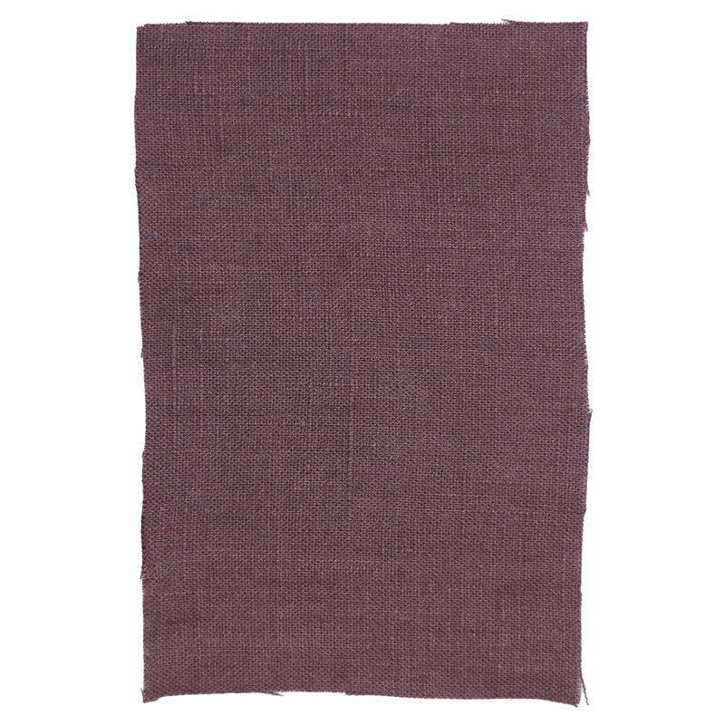 Linen fabric sample aubergine violet