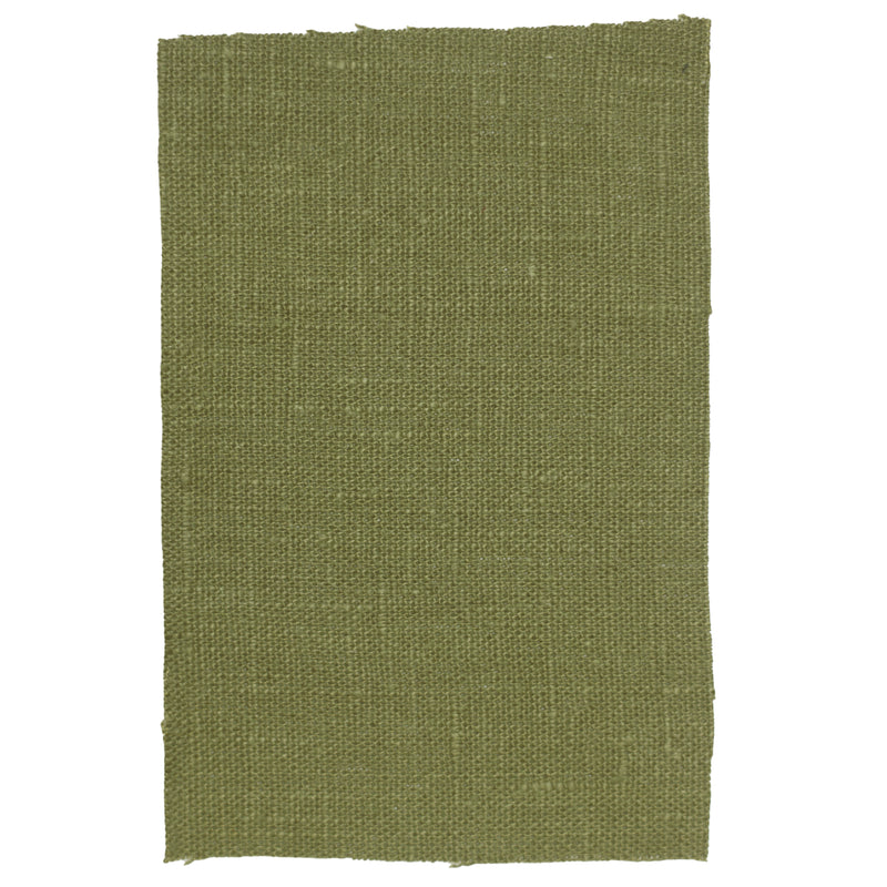 Linen fabric sample olive green
