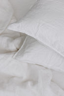 Linen Bed Set Cream White - Bed Set with Zipper