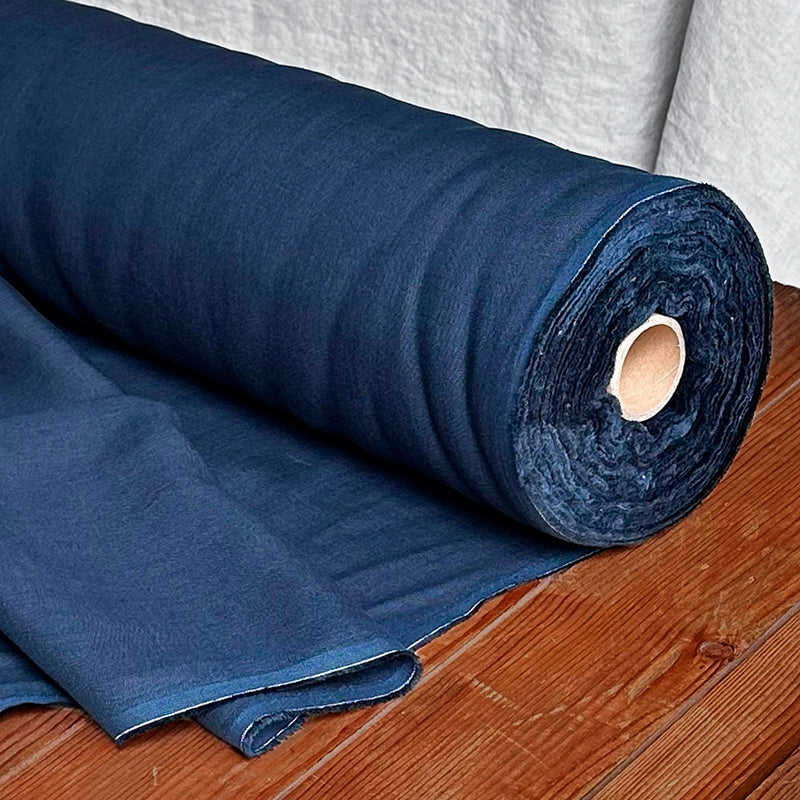 Linen fabric navy blue