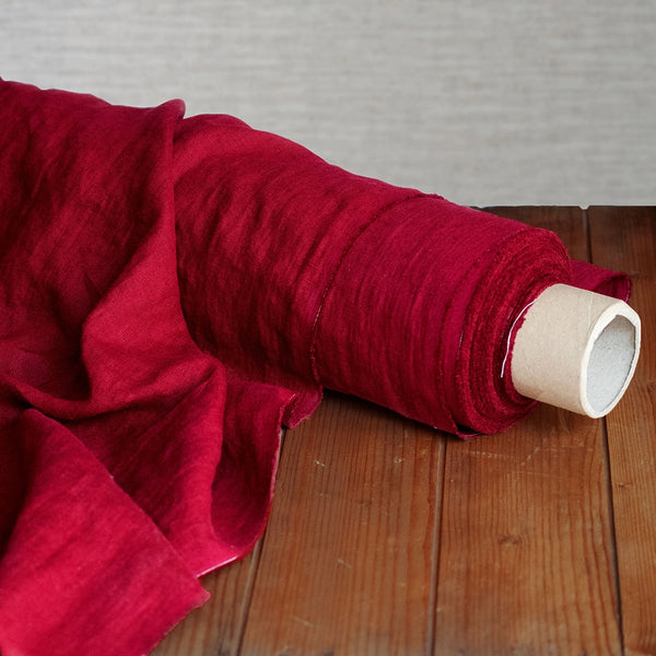 Tessuto di lino, rosso carminio, 145 cm, art. 3-149