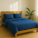 Lanena posteljnina modra z zadrgo PO NAROČILU