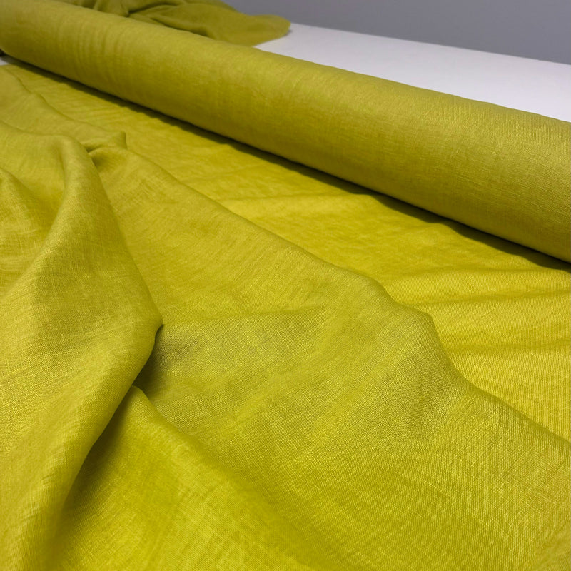 Linen fabric citrine yellow 4