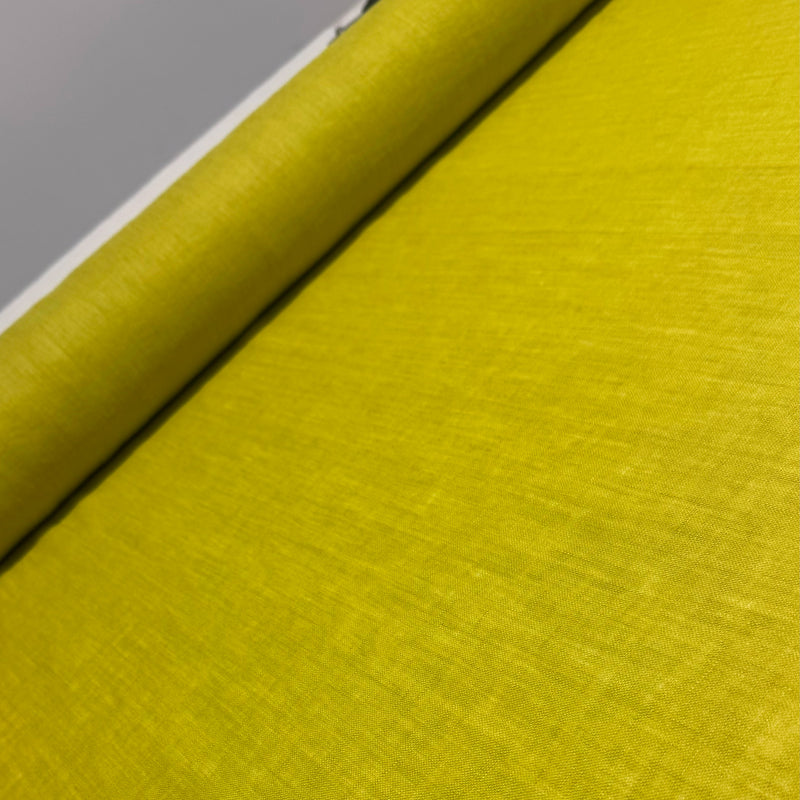 Linen fabric citrine yellow 3