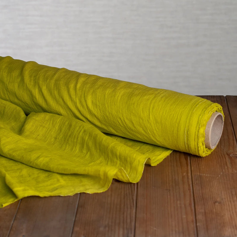 Tessuto di lino, garza di lino, limone, 140 cm, Art. G-2640