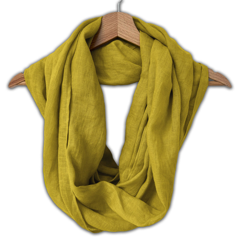 Infinity scarf citron on a hanger