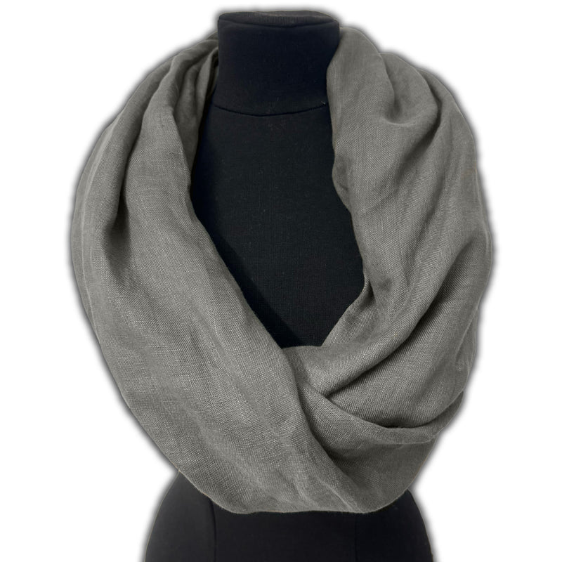 Infinity-scarf dark gray on clothing mannequin