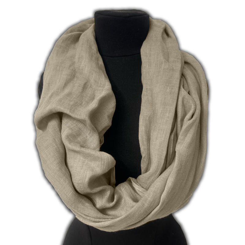 Infinity scarf gray on clothing mannequin