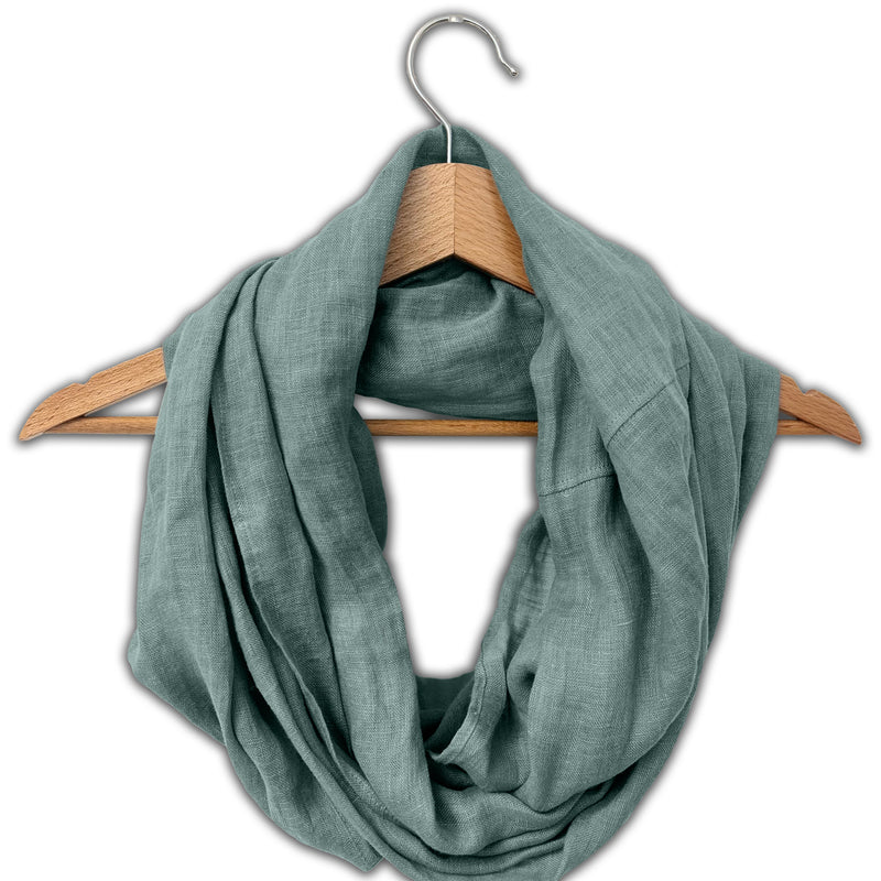 Infinity scarf petole blue on a hanger