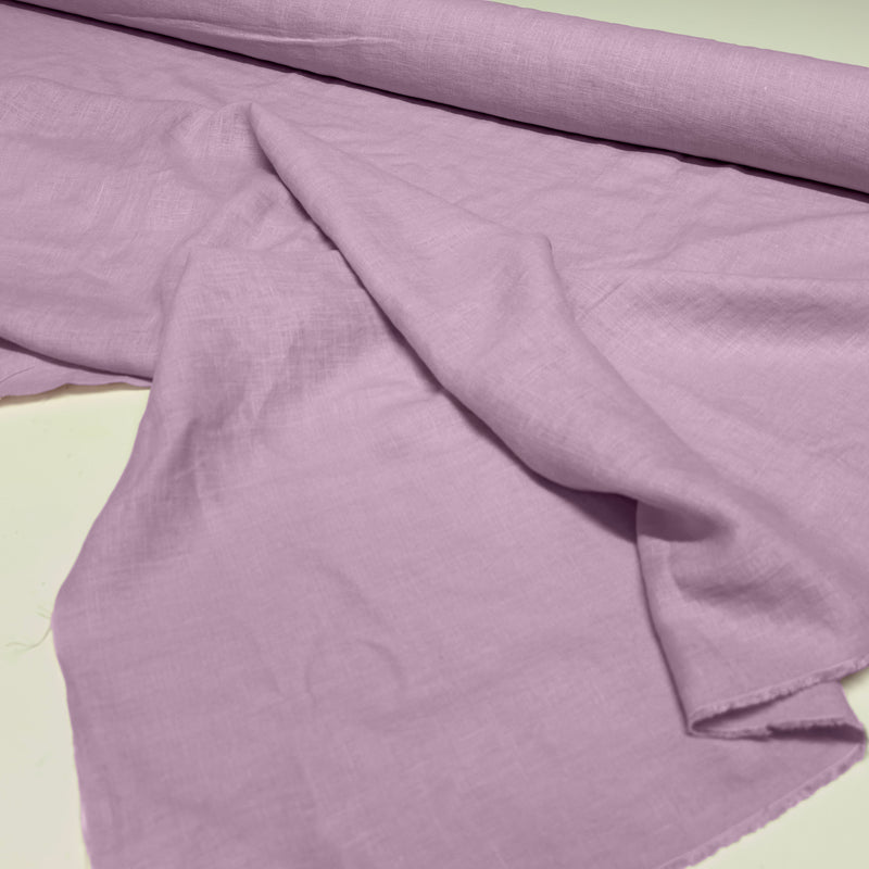 Linen fabric pink in roll