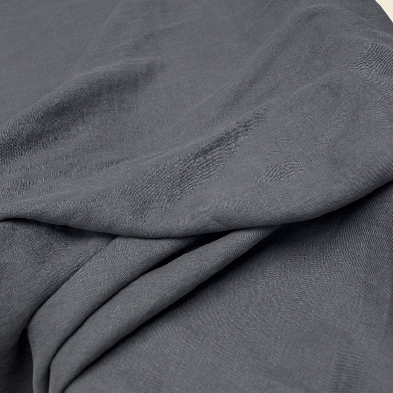 Linen fabric anthracite gray