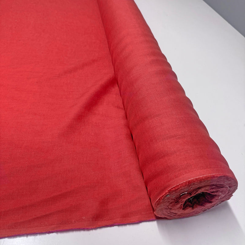 Linen fabric red