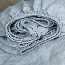 Linen fitted sheet ice blue 2