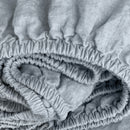 Linen fitted sheet ice blue