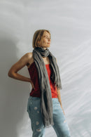 Leinenschal dunkelgrau