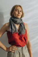 Leinenschal dunkelgrau