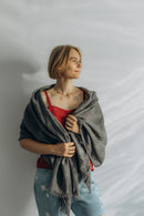 Leinenschal dunkelgrau