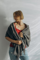 Leinenschal dunkelgrau