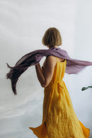 Linen Scarf violet-aubergine