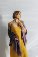 Linen Scarf violet-aubergine