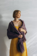 Linen Scarf violet-aubergine