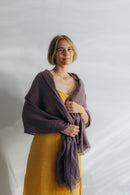 Linen Scarf violet-aubergine