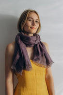 Linen Scarf violet-aubergine