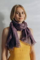 Linen Scarf violet-aubergine
