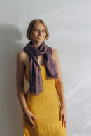 Linen Scarf violet-aubergine