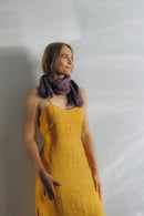 Linen Scarf violet-aubergine