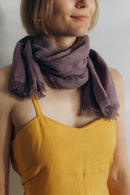 Linen Scarf violet-aubergine