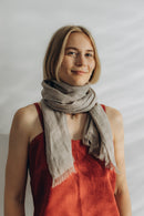 Sciarpa di lino grigio