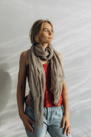 Sciarpa di lino grigio