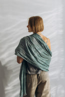 Linen Scarf petrol blue