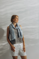 Linen Scarf pastel blue