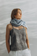 Linen Scarf pastel blue