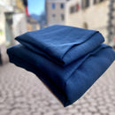 Lanena posteljnina modra z zadrgo PO NAROČILU