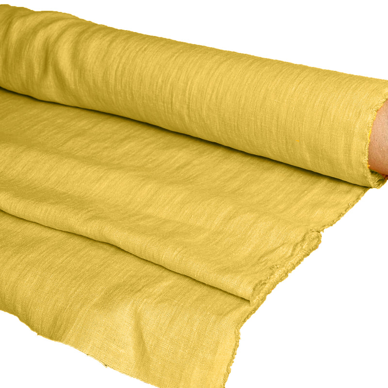 Linen fabric mustard yellow 2