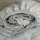 Gray melange linen fitted sheet MADE TO ORDER