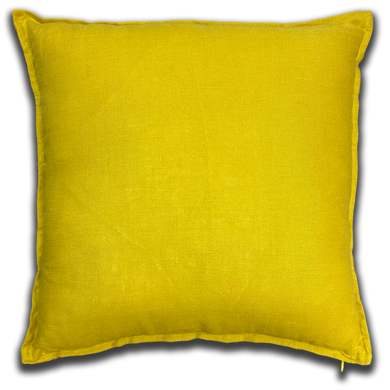 Linen pillowcase, mustard, 45x45 cm