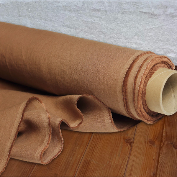 Linen fabric brown
