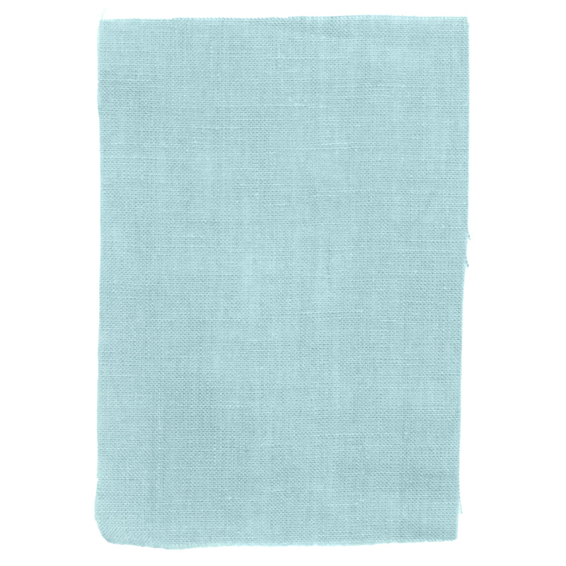 Sample of mint blue linen fabric