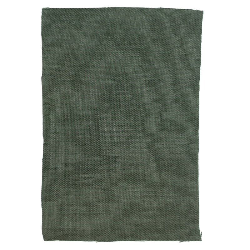 Linen fabric sample dark green