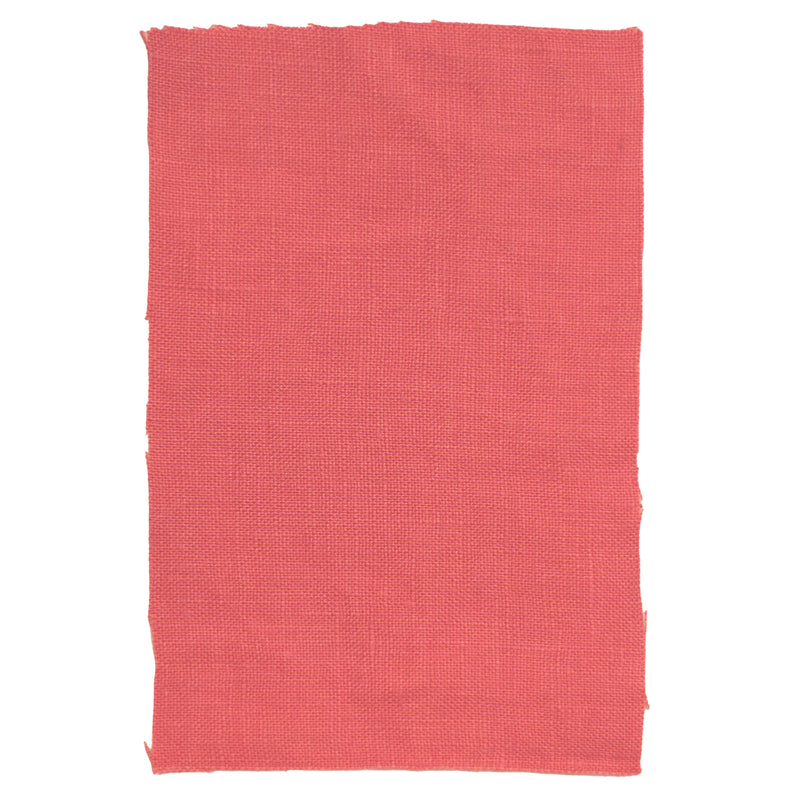 Linen fabric sample strawberry red