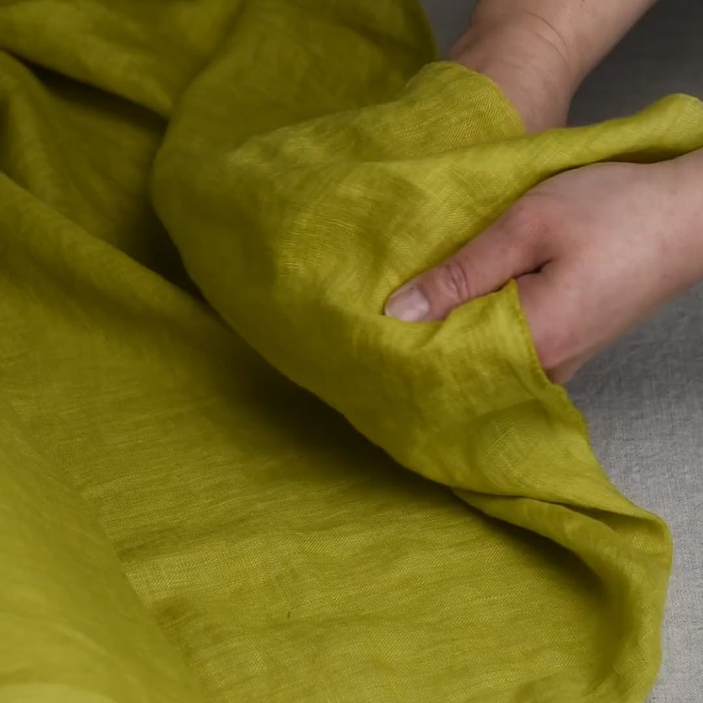 Linen fabric citrine yellow